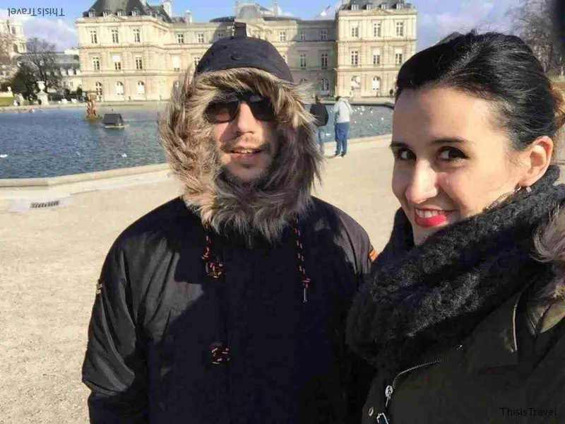 nosotros en los jardines de Luxemburgo