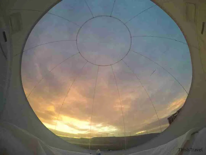 cielo desde el interior de la cápsula