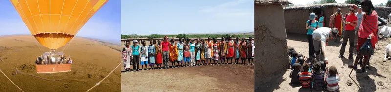 resumen dia mañana en Masai Mara: globo y visita poblado masai