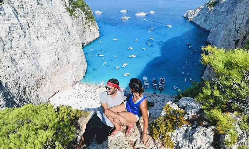 sobre Navaggio Beach, Zakynthos, de vértigo