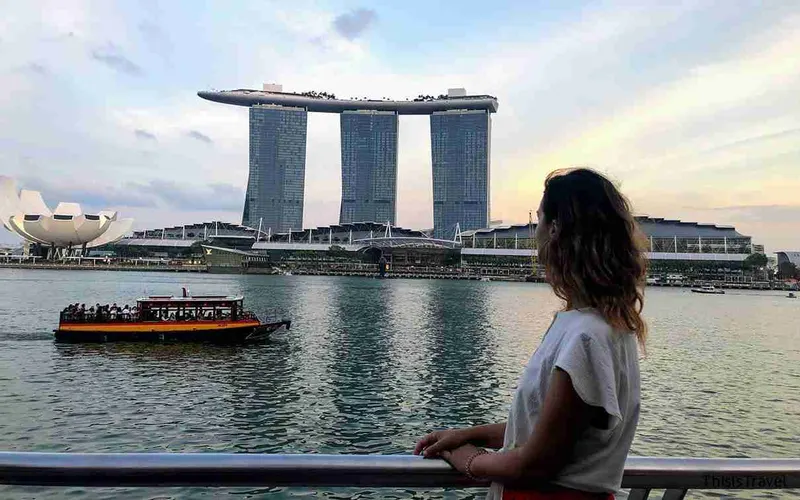 Singapur sunset skyline