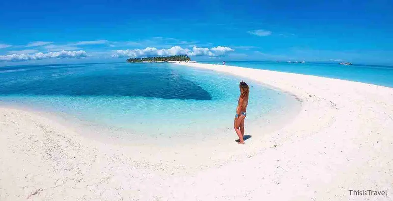 Banco de arena blanca de la isla de Kalanggaman, en Filipinas
