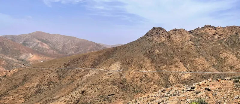 panoramica de la carretera que conecta Betancuria con Pajara, Fuerteventura
