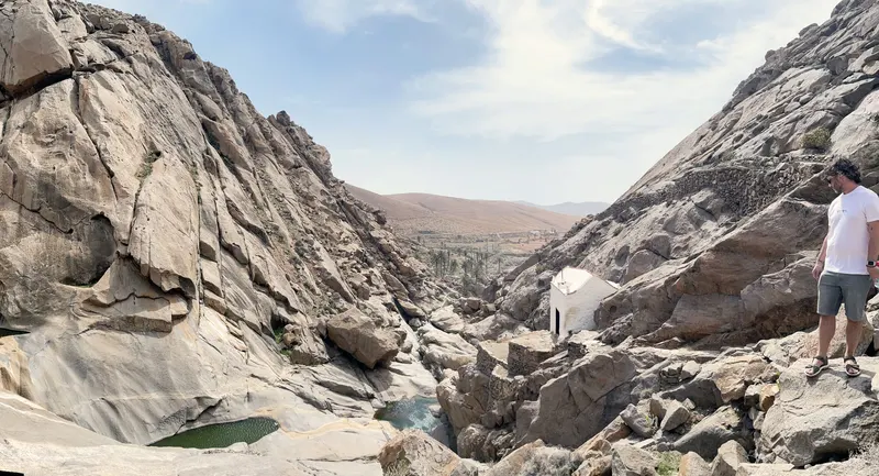 Barranco de las Peñitas, panoramica junto con su mitica capilla, Fuerteventura