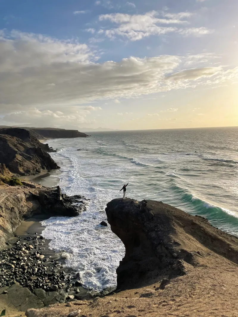 espectacular paisaje de la playa de la pared en Fuerteventura