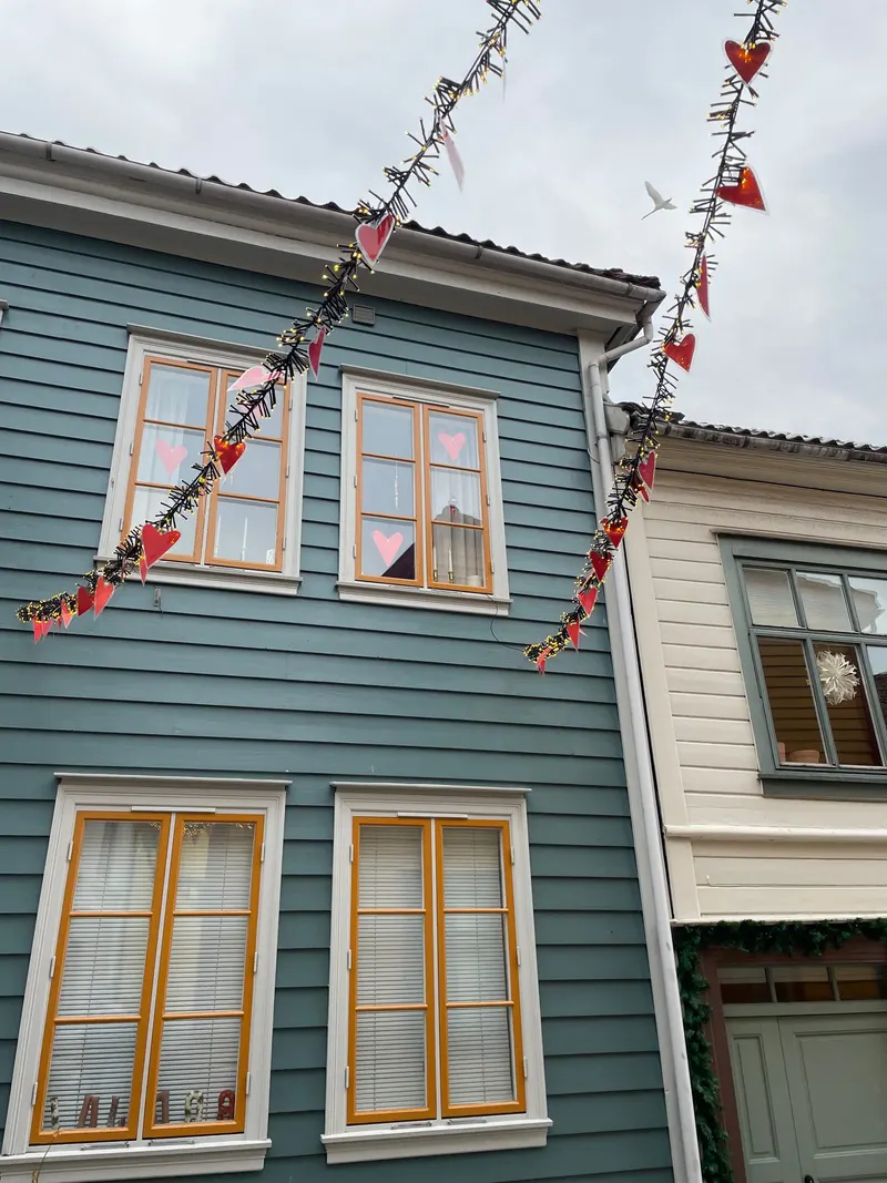 detalle de una casa del barrio de Nordness en Bergen, Noruega