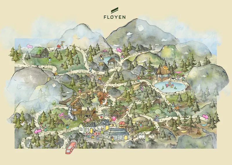 ilustation Floyen bergen