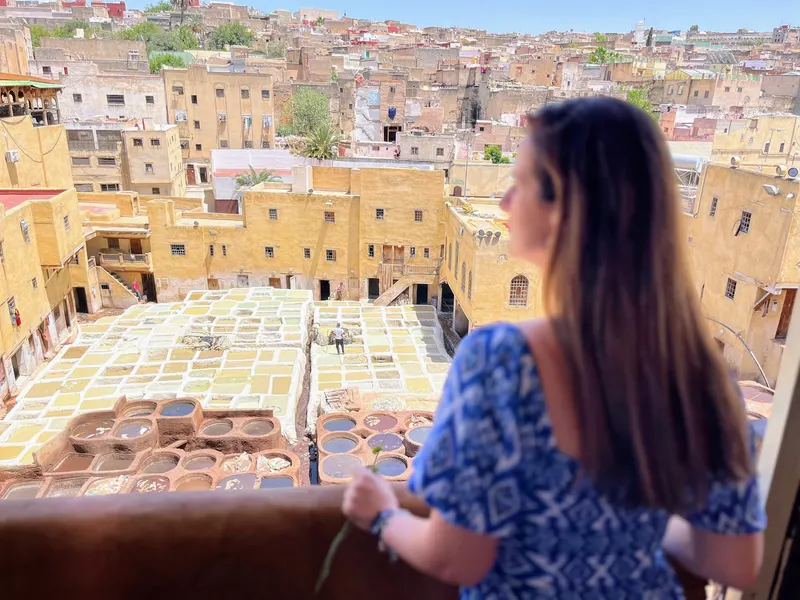 retrato de los curtidores de Fez, Marruecos
