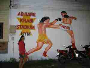 en el gimnasio de Muay Thai