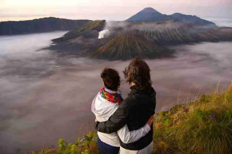 Bromo volcano vista al amanecer del Bromo, Java, Indonesia