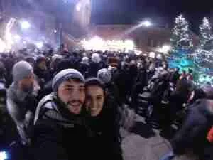 celebrando Año nuevo 2015 en Bergamo