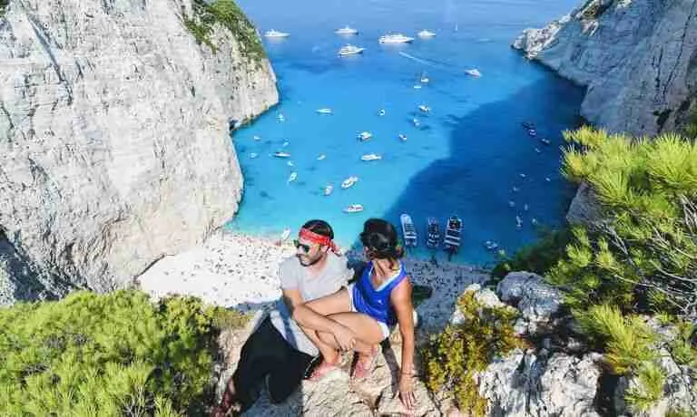 sobre Navaggio Beach, Zakynthos, de vértigo