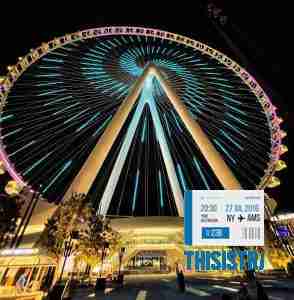 la gran noria mirador de Dubai de noche