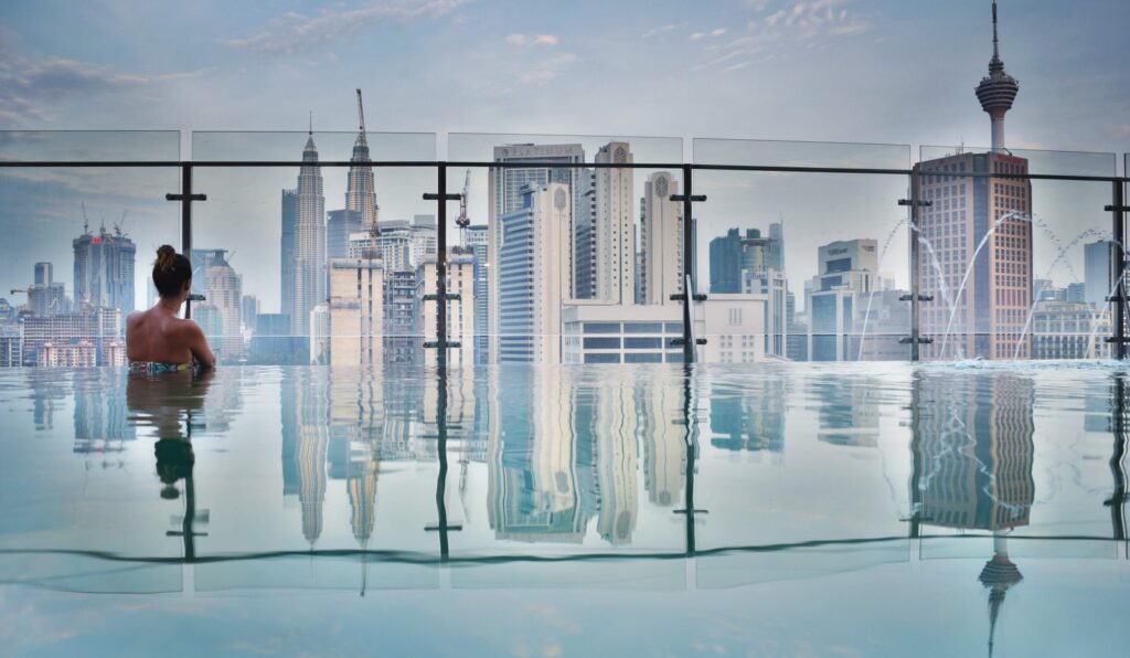 vistas panoramicas del skyline de Kuala Lumpur, Malasia