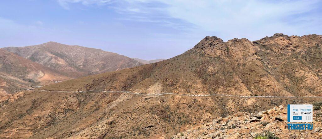 panoramica de la carretera que conecta Betancuria con Pajara, Fuerteventura
