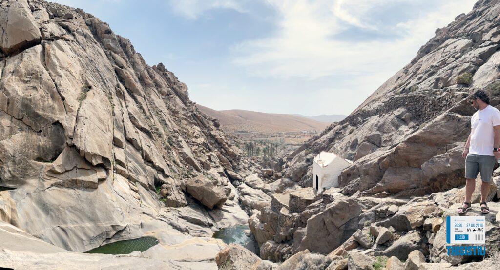 Barranco de las Peñitas, panoramica junto con su mitica capilla, Fuerteventura