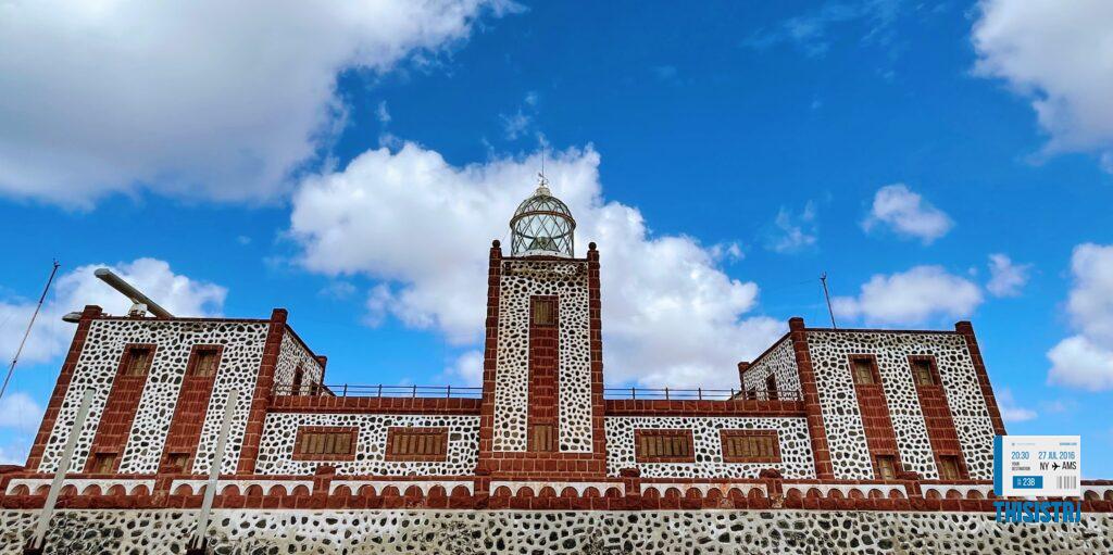 panoramica del edificio del faro de la Entallada , Fuerteventura, Canarias