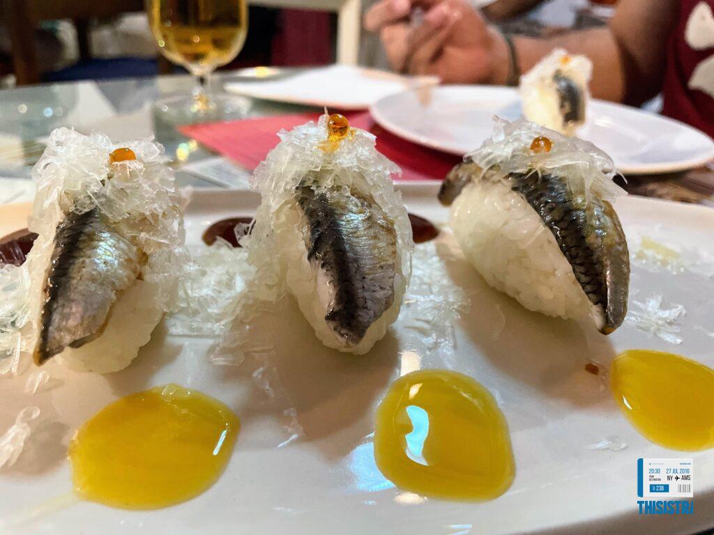 niguiris de sardinas en el baret de miquel, Denia