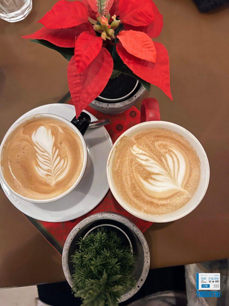 Coffee time en Bergen, Bryggen, Noruega