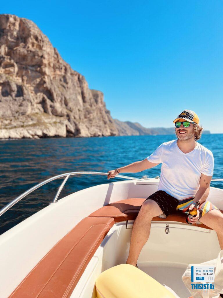 Kike saboreando el mar mediterraneo en Denia/Javea